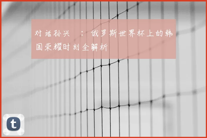 对话孙兴慜：俄罗斯世界杯上的韩国荣耀时刻全解析